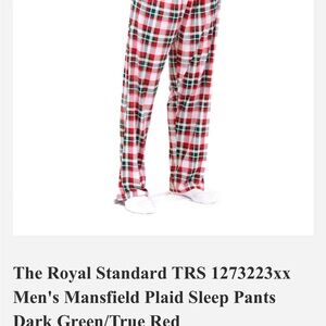 Men's Plaid Sleep Pants - Dark Green and Red